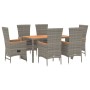 Garden dining set 7 pieces and gray synthetic rattan cushions by vidaXL, Garden sets - Ref: Foro24-3157541, Price: 659,86 €, ...