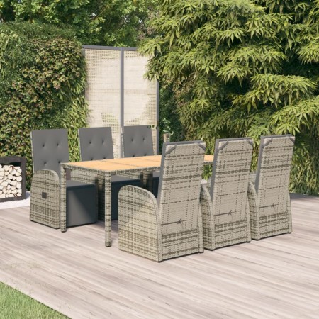 Garden dining set 7 pieces and gray synthetic rattan cushions by vidaXL, Garden sets - Ref: Foro24-3157595, Price: 1,00 €, Di...