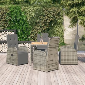 5-teiliges Garten-Essset mit grauen Kissen aus synthetischem Rattan von vidaXL, Gartensets - Ref: Foro24-3157592, Preis: 685,...