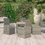 Set comedor de jardín 5 piezas con cojines ratán sintético gris de vidaXL, Conjuntos de jardín - Ref: Foro24-3157592, Precio:...