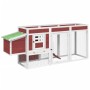 Solid mocha pine wood chicken coop 204x50x84 cm by vidaXL, Cages and habitats for small animals - Ref: Foro24-172238, Price: ...