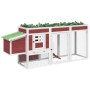 Solid mocha pine wood chicken coop 204x50x84 cm by vidaXL, Cages and habitats for small animals - Ref: Foro24-172238, Price: ...