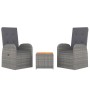 Garden furniture set 3 pieces acacia wood gray synthetic rattan by vidaXL, Garden sets - Ref: Foro24-3157655, Price: 331,43 €...