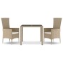 Set comedor de jardín 3 pzas con cojines ratán sintético beige de vidaXL, Conjuntos de jardín - Ref: Foro24-3157561, Precio: ...