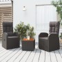 Gartenlounge-Set 3-teilig Akazienholz schwarz synthetisches Rattan von vidaXL, Gartensets - Ref: Foro24-3157649, Preis: 352,2...