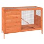 Conejera de madera maciza de pino marrón 103x44x69,5 cm de vidaXL, Jaulas y habitáculos para animales pequeños - Ref: Foro24-...