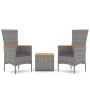 Garden furniture set 3 pieces acacia wood gray synthetic rattan by vidaXL, Garden sets - Ref: Foro24-3157652, Price: 183,75 €...