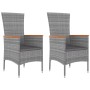 Garden furniture set 3 pieces acacia wood gray synthetic rattan by vidaXL, Garden sets - Ref: Foro24-3157652, Price: 183,75 €...