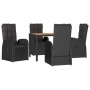 Set de muebles jardín 5 pzas con cojines ratán sintético negro de vidaXL, Conjuntos de jardín - Ref: Foro24-3157598, Precio: ...