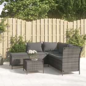 4-piece garden furniture set and gray synthetic rattan cushions by vidaXL, Garden sets - Ref: Foro24-319691, Price: 420,95 €,...