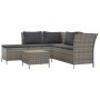 Set de muebles de jardín 4 pzas y cojines ratán sintético gris de vidaXL, Conjuntos de jardín - Ref: Foro24-319691, Precio: 4...