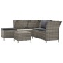 Set de muebles de jardín 4 pzas y cojines ratán sintético gris de vidaXL, Conjuntos de jardín - Ref: Foro24-319691, Precio: 4...