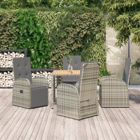 5-teiliges Garten-Essset mit grauen Kissen aus synthetischem Rattan von vidaXL, Gartensets - Ref: Foro24-3157584, Preis: 671,...