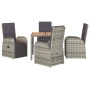 Set comedor de jardín 5 piezas con cojines ratán sintético gris de vidaXL, Conjuntos de jardín - Ref: Foro24-3157584, Precio:...