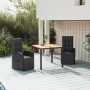 Garden dining set 3 pieces acacia wood black synthetic rattan by vidaXL, Garden sets - Ref: Foro24-3157606, Price: 430,47 €, ...