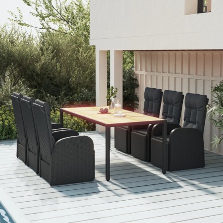 Garden dining set 7 pieces acacia wood black synthetic rattan by vidaXL, Garden sets - Ref: Foro24-3157610, Price: 1,00 €, Di...