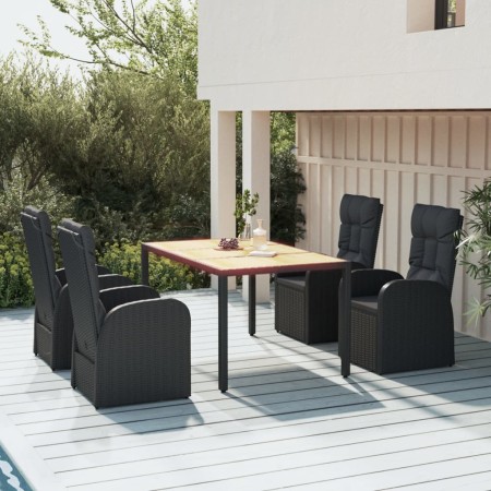 5-piece garden furniture set with black synthetic rattan cushions by vidaXL, Garden sets - Ref: Foro24-3157600, Price: 762,99...