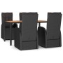 Set de muebles jardín 5 pzas con cojines ratán sintético negro de vidaXL, Conjuntos de jardín - Ref: Foro24-3157600, Precio: ...