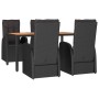 Set de muebles jardín 5 pzas con cojines ratán sintético negro de vidaXL, Conjuntos de jardín - Ref: Foro24-3157600, Precio: ...