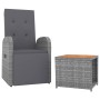 Garden furniture set 2 pieces acacia wood gray synthetic rattan by vidaXL, Garden sets - Ref: Foro24-3157657, Price: 189,63 €...