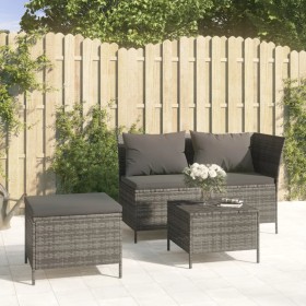 3-piece garden furniture set and gray synthetic rattan cushions by vidaXL, Garden sets - Ref: Foro24-319693, Price: 409,99 €,...