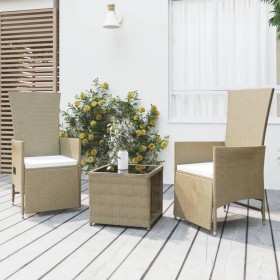 3-piece garden furniture set steel and beige synthetic rattan by vidaXL, Garden sets - Ref: Foro24-3157663, Price: 268,99 €, ...