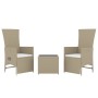 3-piece garden furniture set steel and beige synthetic rattan by vidaXL, Garden sets - Ref: Foro24-3157663, Price: 268,90 €, ...