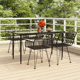 5-Piece Black Synthetic Rattan Garden Dining Set by vidaXL, Garden sets - Ref: Foro24-3157854, Price: 373,41 €, Discount: %