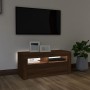 Mueble de TV con luces LED roble marrón 90x35x40 cm de vidaXL, Muebles TV - Ref: Foro24-822723, Precio: 59,24 €, Descuento: %