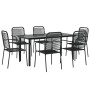 Garden dining set 7 pieces steel and black cotton rope by vidaXL, Garden sets - Ref: Foro24-3156537, Price: 445,53 €, Discoun...