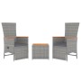 Garden furniture set 3 pieces acacia wood gray synthetic rattan by vidaXL, Garden sets - Ref: Foro24-3157654, Price: 276,03 €...