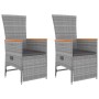 Garden furniture set 3 pieces acacia wood gray synthetic rattan by vidaXL, Garden sets - Ref: Foro24-3157654, Price: 276,03 €...