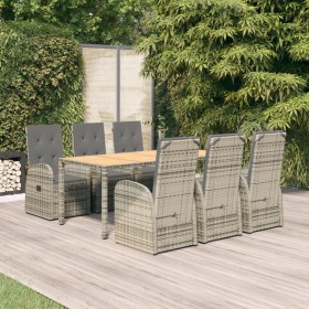 Garden dining set 7 pieces and gray synthetic rattan cushions by vidaXL, Garden sets - Ref: Foro24-3157588, Price: 1,00 €, Di...