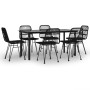 Garden dining set 7 pieces black synthetic rattan by vidaXL, Garden sets - Ref: Foro24-3157898, Price: 526,99 €, Discount: %