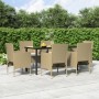 Juego de comedor de jardín 7 piezas con cojines beige y negro de vidaXL, Conjuntos de jardín - Ref: Foro24-3156609, Precio: 5...