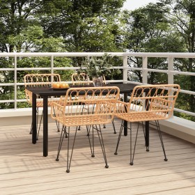 Juego de comedor de jardín 5 piezas ratán sintético de vidaXL, Conjuntos de jardín - Ref: Foro24-3157862, Precio: 410,99 €, D...