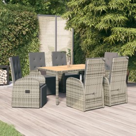 Garten-Essgruppe 7-teilig und graue synthetische Rattankissen von vidaXL, Gartensets - Ref: Foro24-3157587, Preis: 1,00 €, Ra...