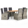 Garden dining set 7 pieces and gray synthetic rattan cushions by vidaXL, Garden sets - Ref: Foro24-3157587, Price: 1,00 €, Di...