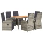 Garden dining set 7 pieces and gray synthetic rattan cushions by vidaXL, Garden sets - Ref: Foro24-3157587, Price: 1,00 €, Di...