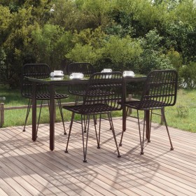 5-piece black synthetic rattan garden dining set by vidaXL, Garden sets - Ref: Foro24-3157896, Price: 347,99 €, Discount: %