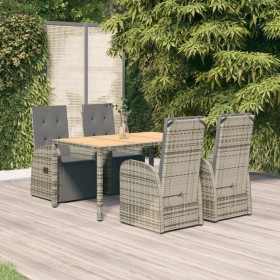 5-teiliges Garten-Essset mit grauen Kissen aus synthetischem Rattan von vidaXL, Gartensets - Ref: Foro24-3157593, Preis: 751,...