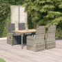 Set comedor de jardín 5 piezas con cojines ratán sintético gris de vidaXL, Conjuntos de jardín - Ref: Foro24-3157593, Precio:...