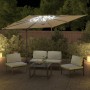 Sombrilla voladiza con LED blanco arena 400x300 cm de vidaXL, Sombrillas - Ref: Foro24-319927, Precio: 303,02 €, Descuento: %