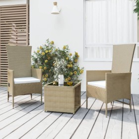 3-piece garden furniture set steel and beige synthetic rattan by vidaXL, Garden sets - Ref: Foro24-3157662, Price: 239,48 €, ...