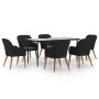 Juego de comedor de jardín 7 piezas con cojines negro de vidaXL, Conjuntos de jardín - Ref: Foro24-3156727, Precio: 739,50 €,...