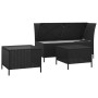 Set de muebles de jardín 3 pzas y cojines ratán sintético negro de vidaXL, Conjuntos de jardín - Ref: Foro24-319692, Precio: ...