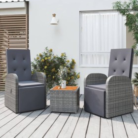 Gartenmöbel-Set 3-teilig Akazienholz grau synthetisches Rattan von vidaXL, Gartensets - Ref: Foro24-3157656, Preis: 353,42 €,...