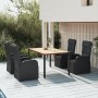 Garden dining set 5 pieces acacia wood black synthetic rattan by vidaXL, Garden sets - Ref: Foro24-3157608, Price: 772,60 €, ...