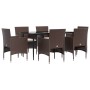 7-piece garden dining set with brown and black cushions by vidaXL, Garden sets - Ref: Foro24-3156629, Price: 504,99 €, Discou...