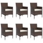 7-piece garden dining set with brown and black cushions by vidaXL, Garden sets - Ref: Foro24-3156629, Price: 504,99 €, Discou...